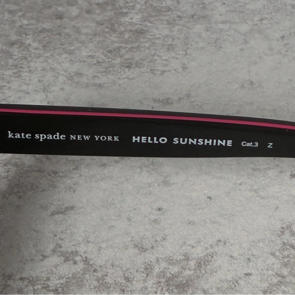 Kate Spade Goldie Polarized Sunglasses Black Pink Trim 807WJ 56mm NWT